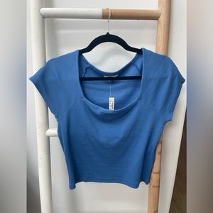 NWOT Madewell Blue Cropped Top, Size L